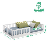 Kinder Bodenbett 120x200 mit Gitterseiten, ideal für größere Kinder