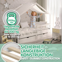 Davi Kinderhausbett in zeitlosem Design, flexibel aufbaubar in verschiedenen Varianten und Größen, ideal für Kinder und Jugendliche.